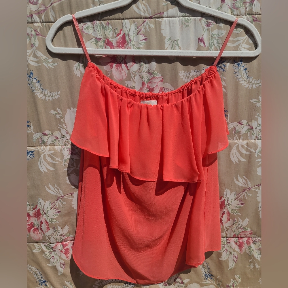 Coral tube top